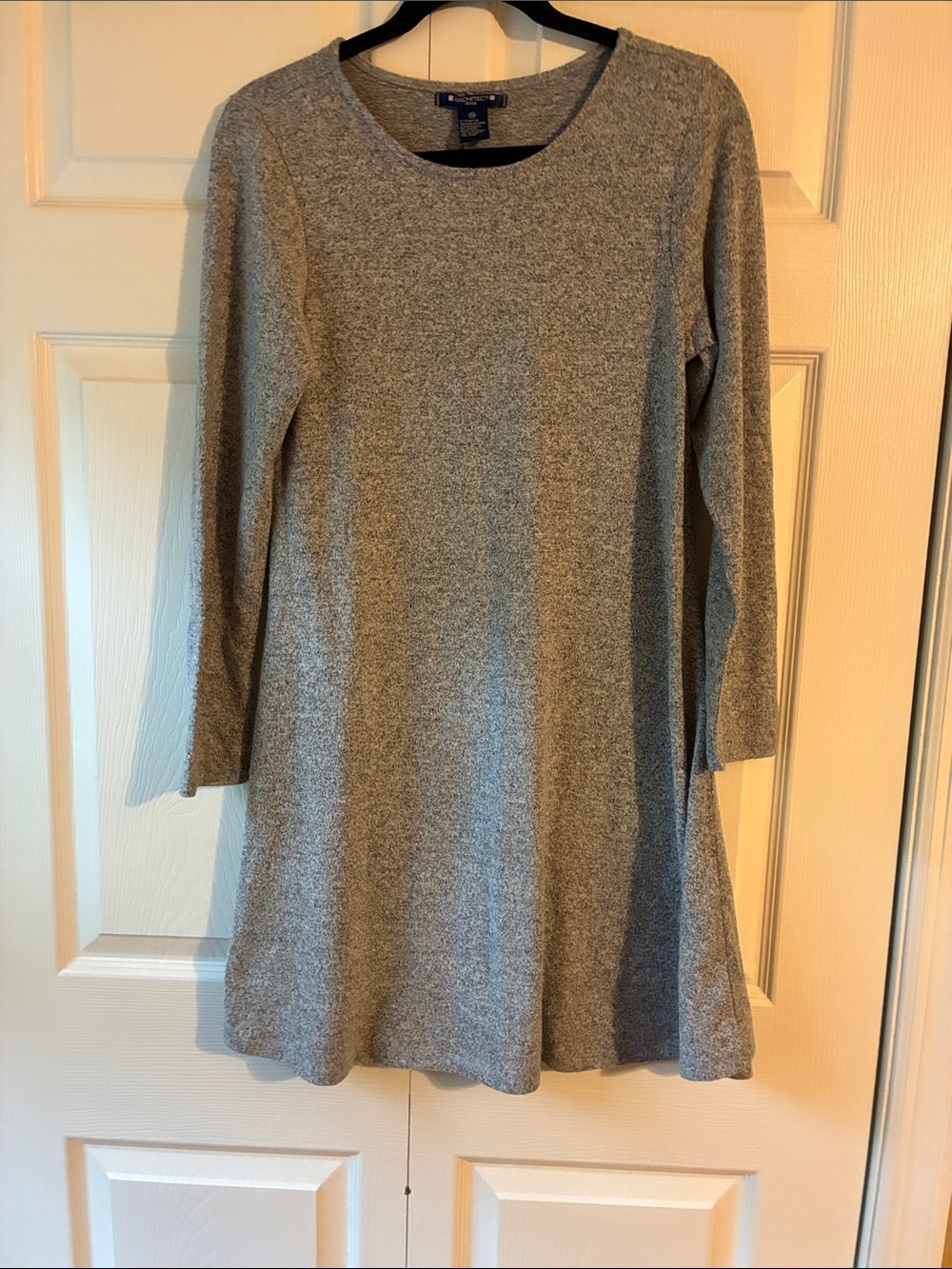 Architect Heather Gray Long-Sleeve A-Line Knit Dress petite  Med